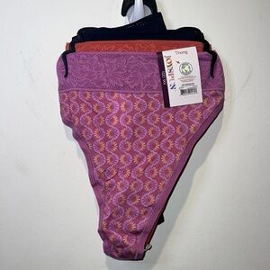 Joyspun Women Modal and Elastic Waist Lace Thong Panties 3-Pack Size XXL